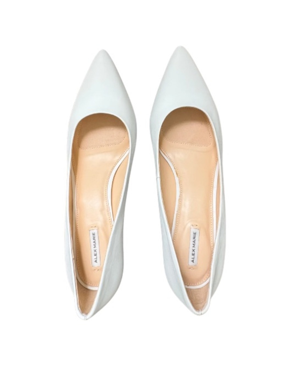 π€ Alex Marie White Leather Kitten Heel Pumps Size 10 NIB - Picture 6 of 8